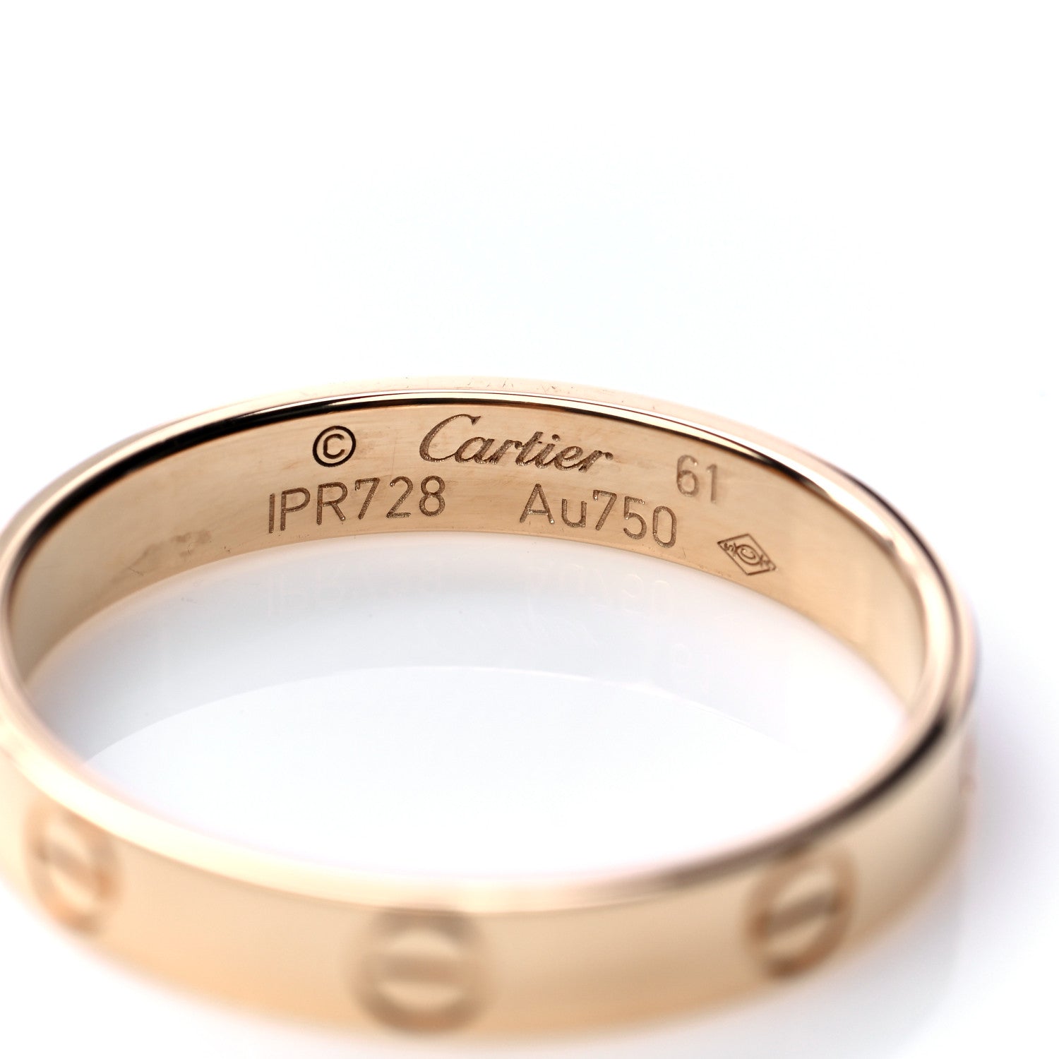 Cartier 18K Yellow Gold 3.5mm LOVE Wedding Band Ring 61 9.5 4 of 6