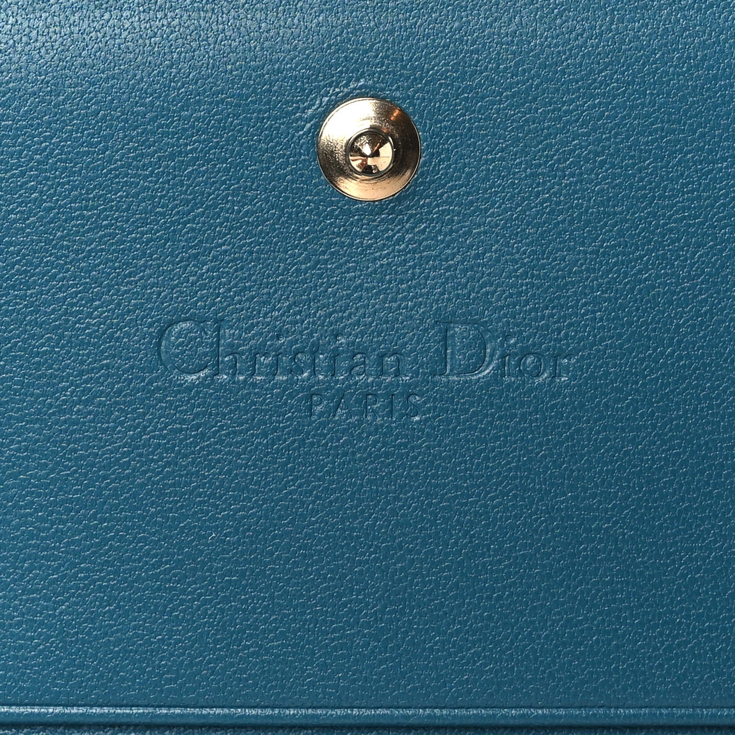 Lambskin Cannage Mini Lady Dior Wallet Deep Ocean