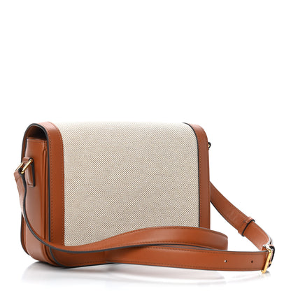 Celine Textile Calfskin Classique Triomphe Bag Natural Tan 3 of 9