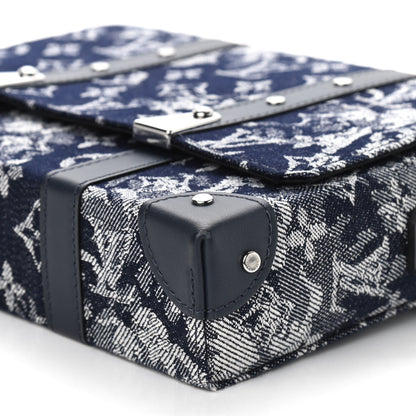Louis Vuitton Monogram Tapestry Trunk Messenger Bleu 9 of 11