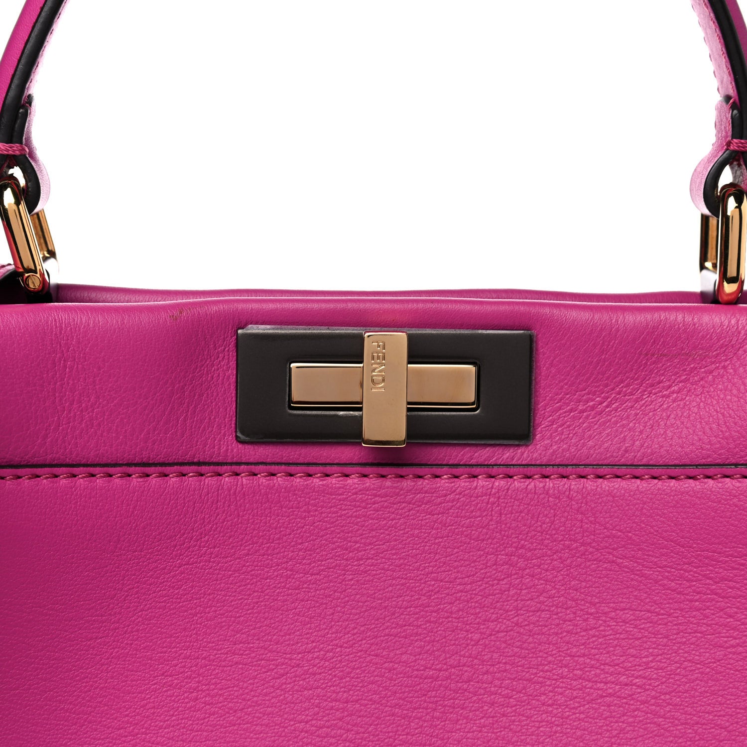 Fendi Vitello Seta Medium Peekaboo Iconic Satchel Magenta 10 of 16