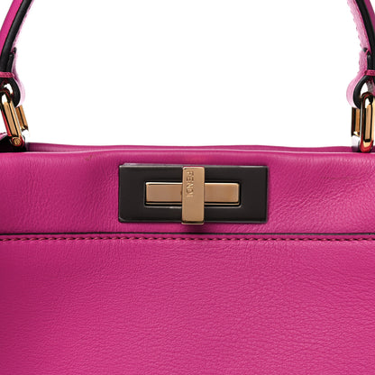 Fendi Vitello Seta Medium Peekaboo Iconic Satchel Magenta 10 of 16