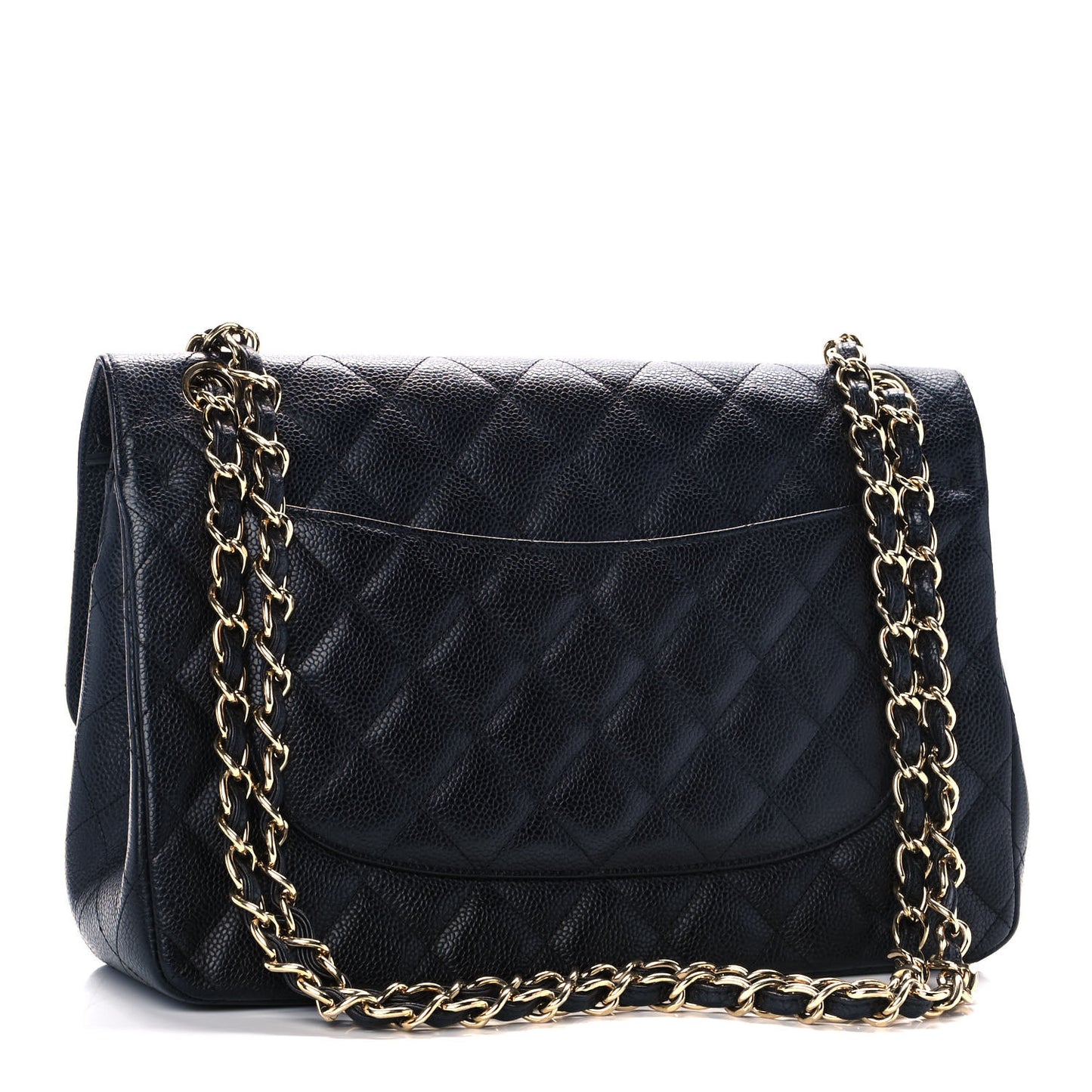Caviar Quilted Jumbo Double Flap Black
