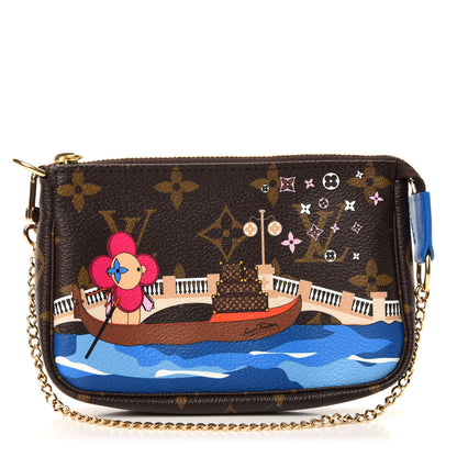Louis Vuitton Monogram 2019 Christmas Animation Mini Venice Pochette Accessories Blue 1 of 8