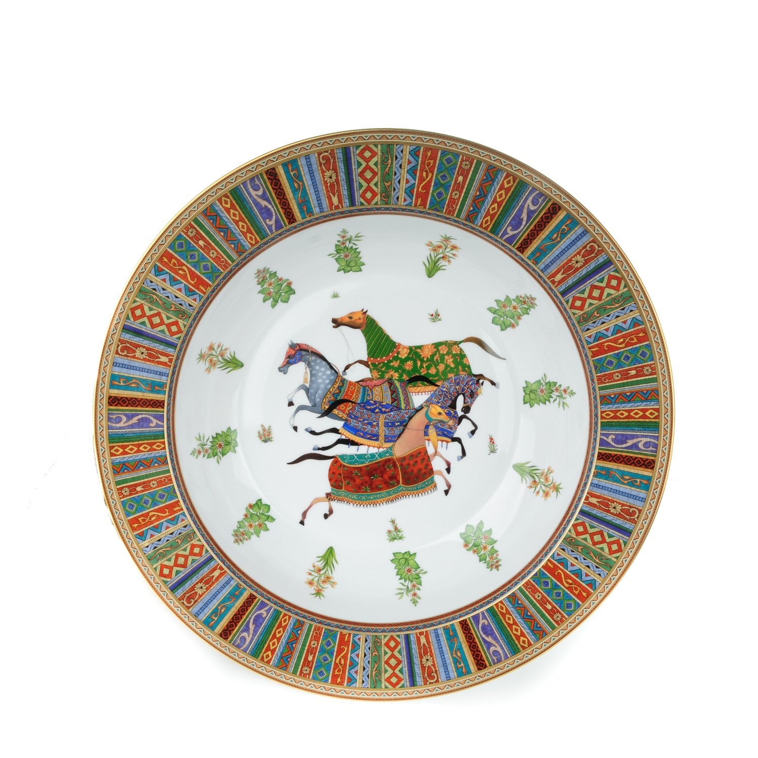 Hermes Porcelain Large Cheval D'Orient Deep Platter 1 of 10