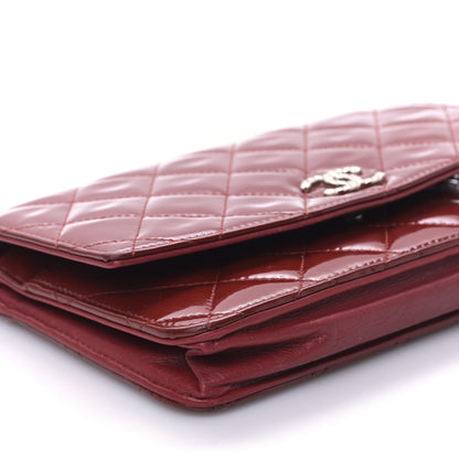 Chanel Patent Quilted Brilliant Wallet On Chain WOC Red 9 of 11