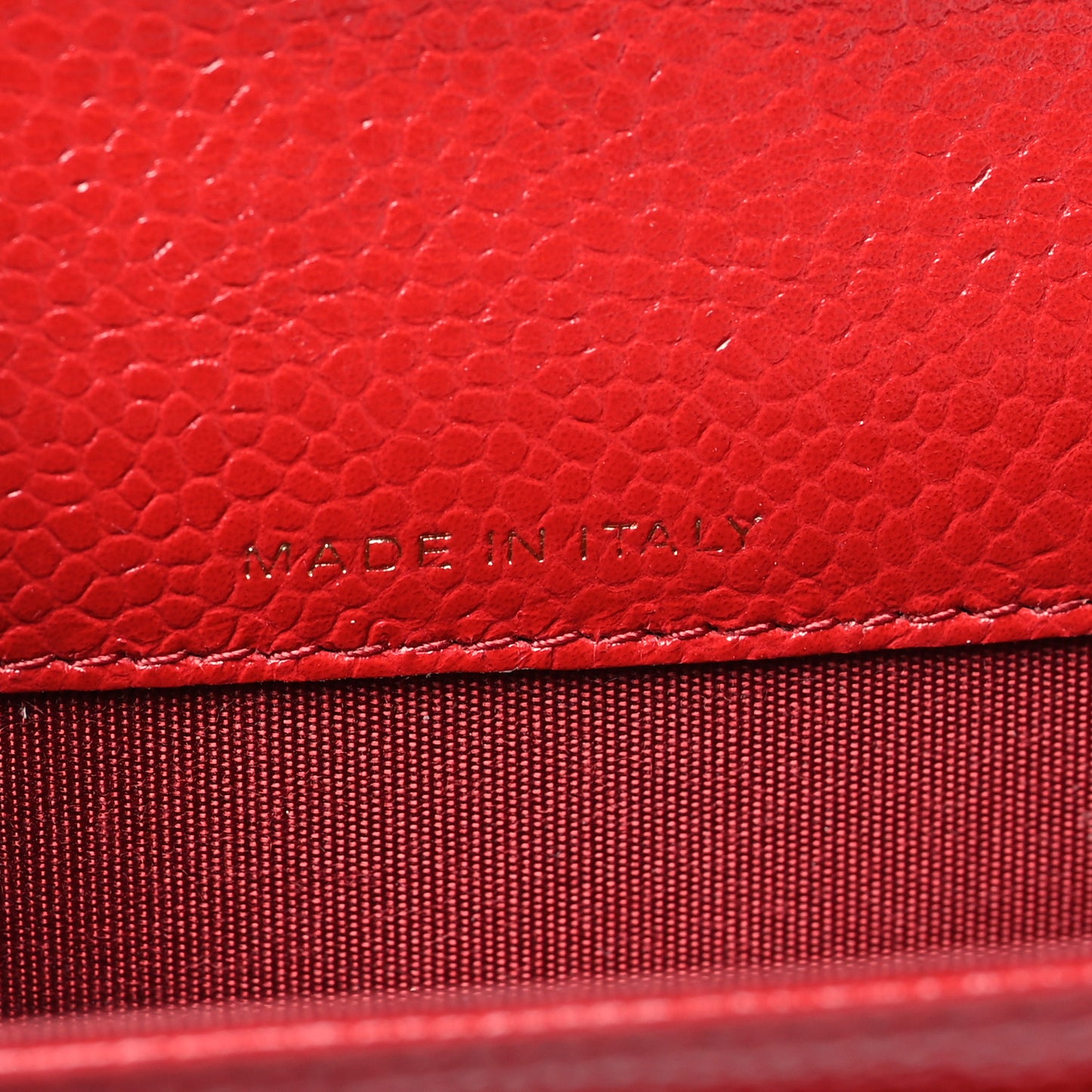 Caviar Camellia Embossed Card Holder Wallet Red