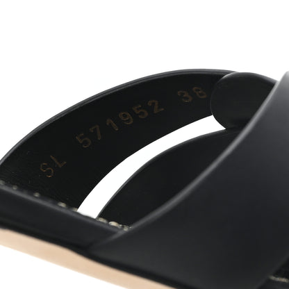 Saint Laurent Calfskin Tribute 05 Slide Sandals 38 Black 9 of 10