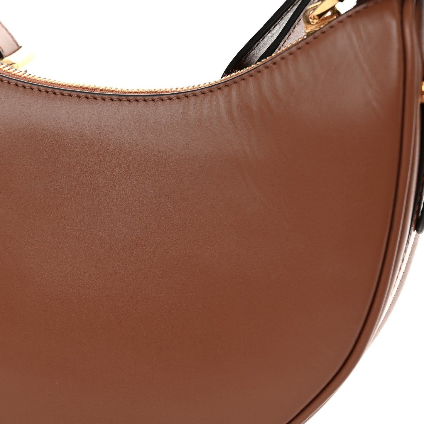 Soft Calfskin Arque Shoulder Bag Cognac
