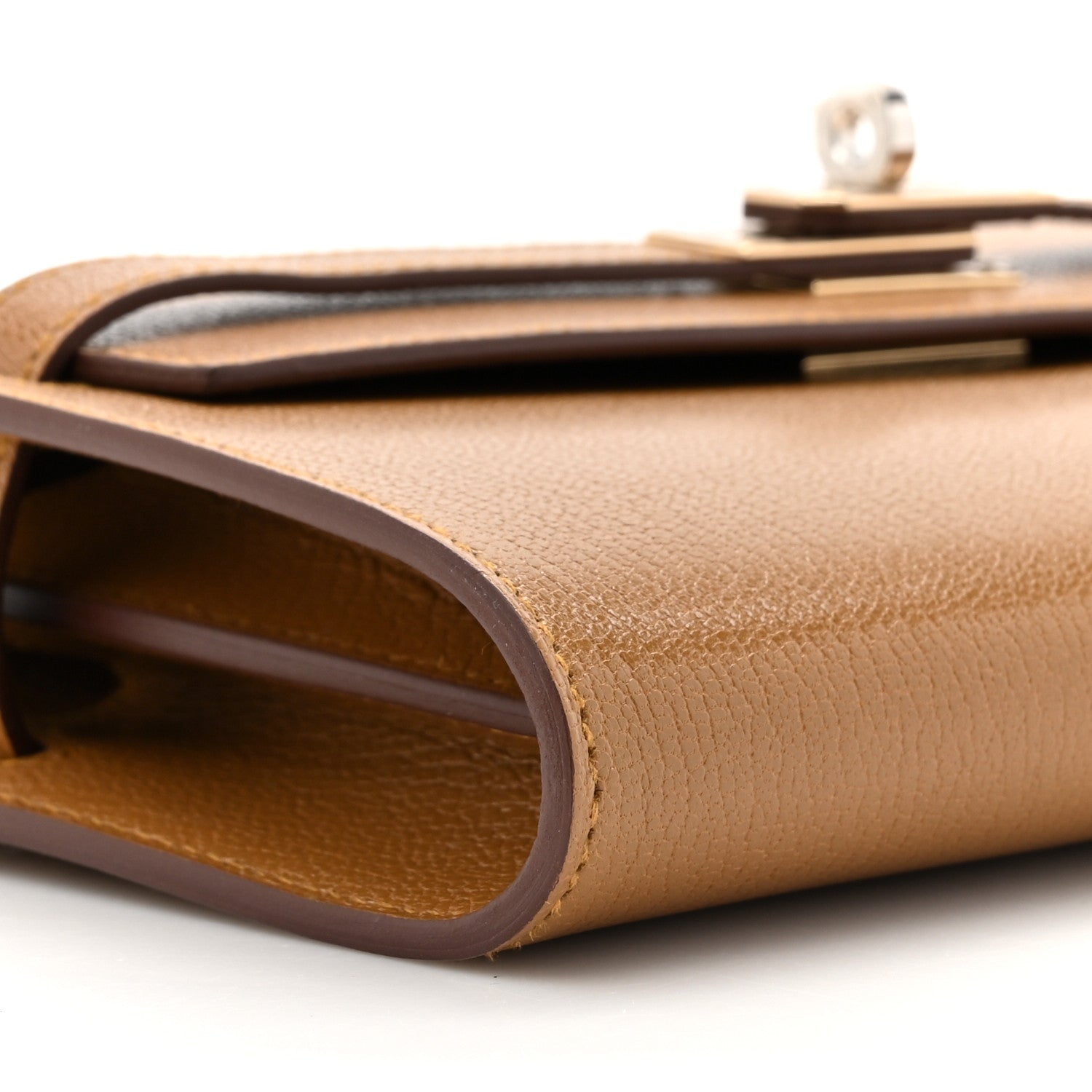 Hermes Chevre Chamkila Kelly Wallet To Go Caramel 10 of 11