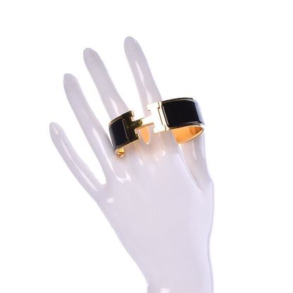 Hermes Enamel Wide Clic Clac H Bracelet PM Black 2 of 5