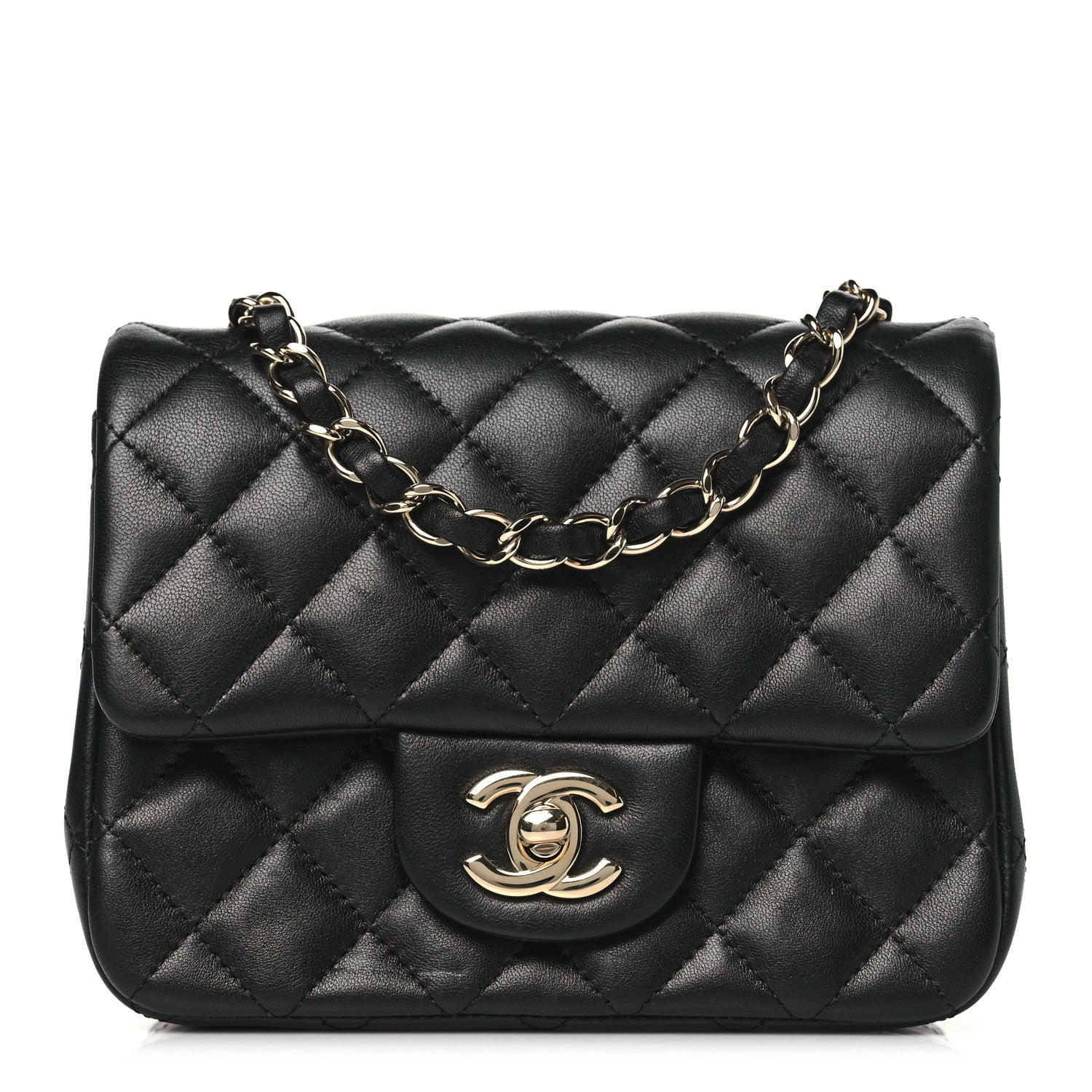 Chanel Lambskin Quilted Mini Square Flap Black 1 of 10