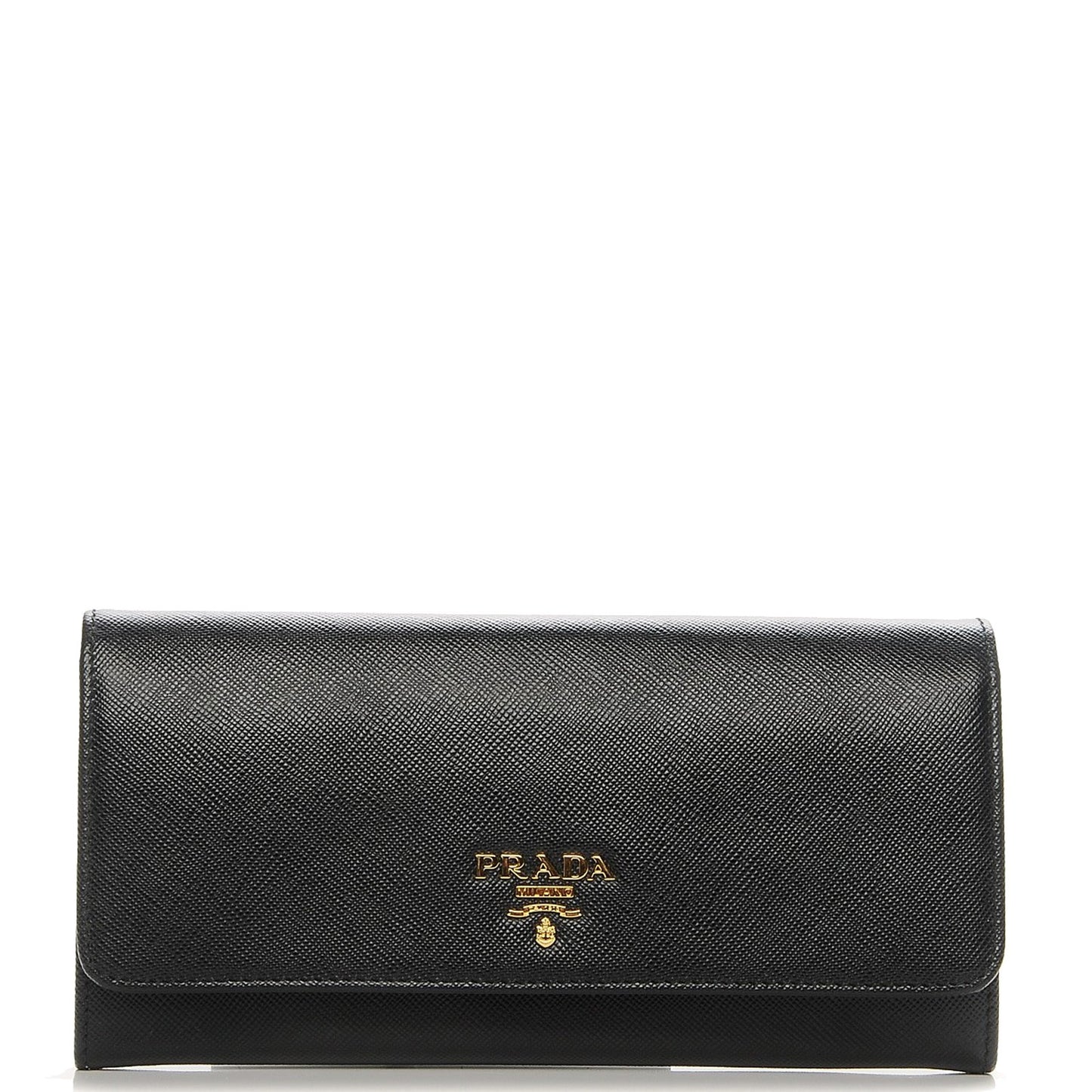 Saffiano Colour Continental Flap Wallet Black Hibiscus