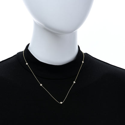 Roberto Coin 18K Yellow Gold Diamond .25ct Diamonds By The Inch Five Station Necklace 2 of 5