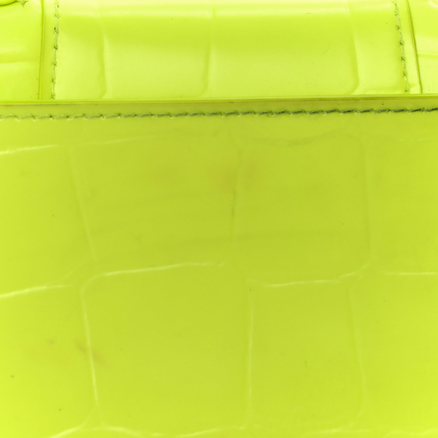 Balenciaga Semi Shiny Calfskin Crocodile Embossed Hourglass Top Handle Bag Mini Fluo Yellow 15 of 18