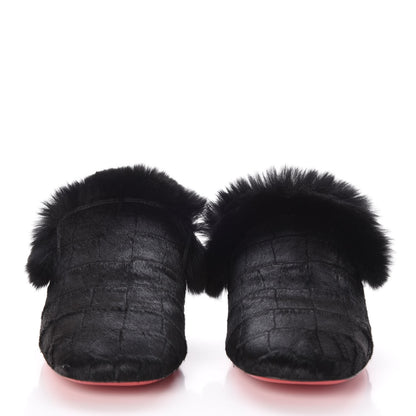 Christian Louboutin Pony Hair Boudiva Mules 36.5 Black 2 of 8