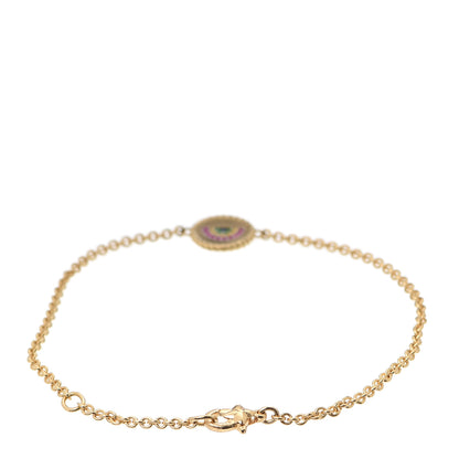 David Yurman 18K Yellow Gold Pink Yellow Sapphire Tsavorite Collectibles Rainbow Bracelet 3 of 5