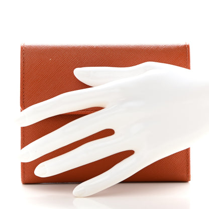 Prada Saffiano Metal Flap Wallet Rame 2 of 14