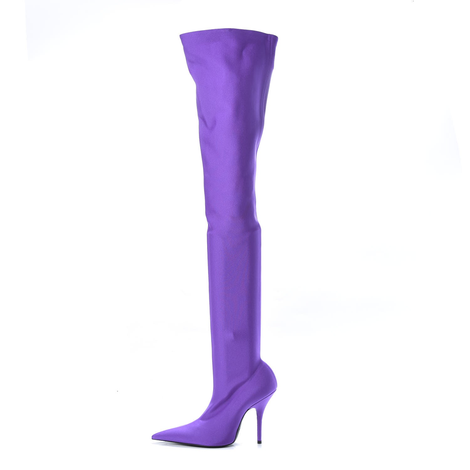 Balenciaga Spandex Pointed Toe Knife Thigh High Boots 36 Violet 1 of 7