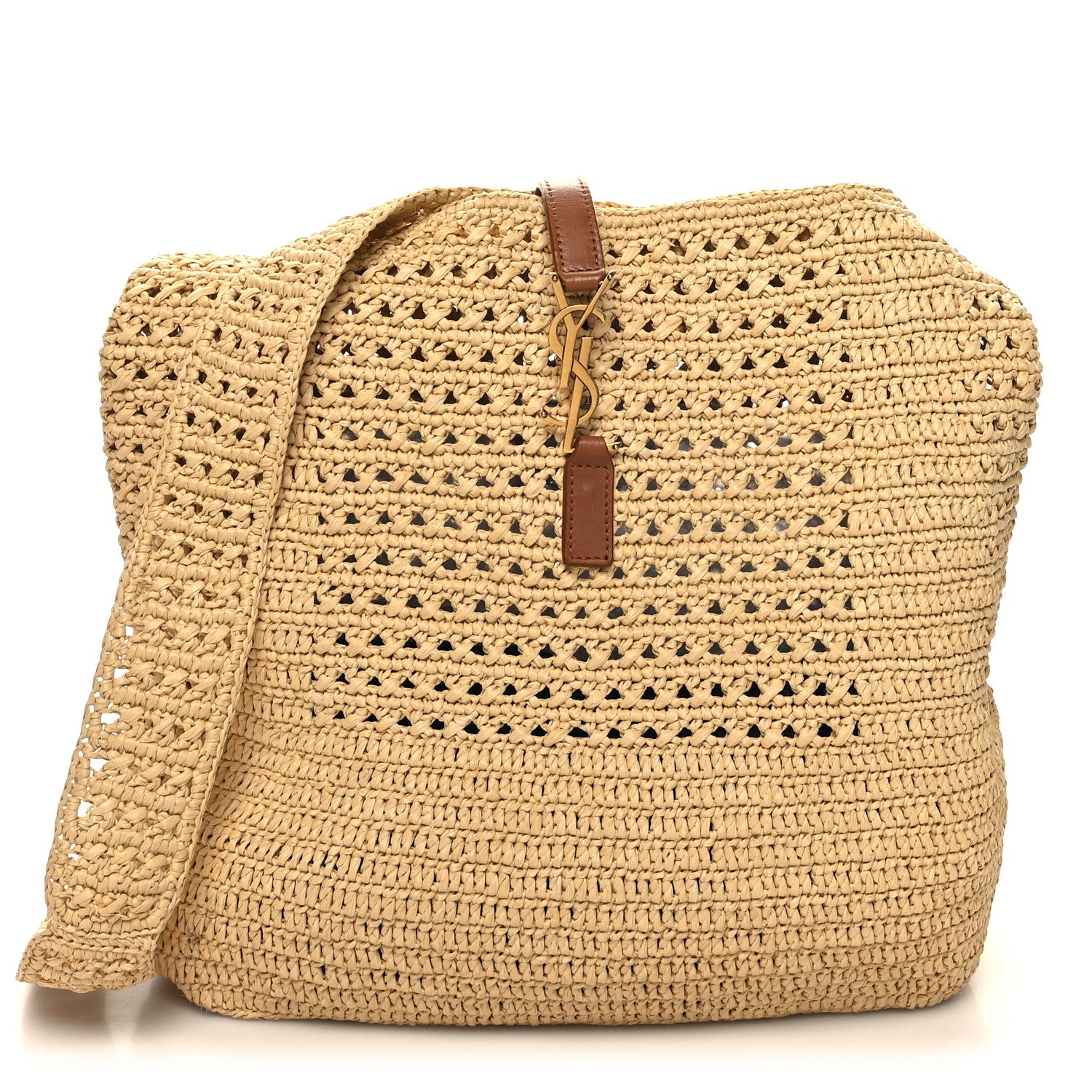 Saint Laurent Raffia Monogram Hobo Naturale 1 of 11