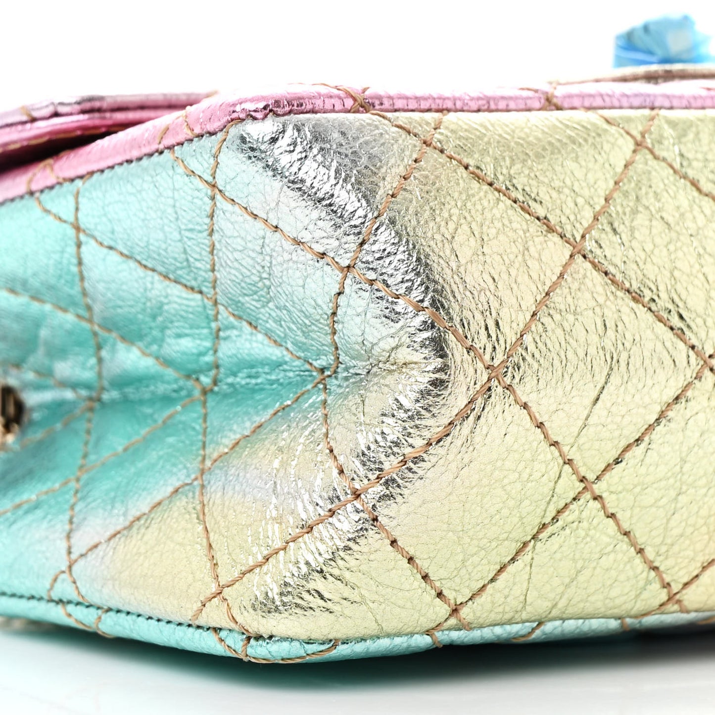 Metallic Goatskin Quilted Mini 2.55 Reissue Flap Multicolor