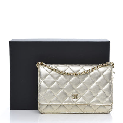 Chanel Quilted Wallet On Chain WOC Gold 13 of 13