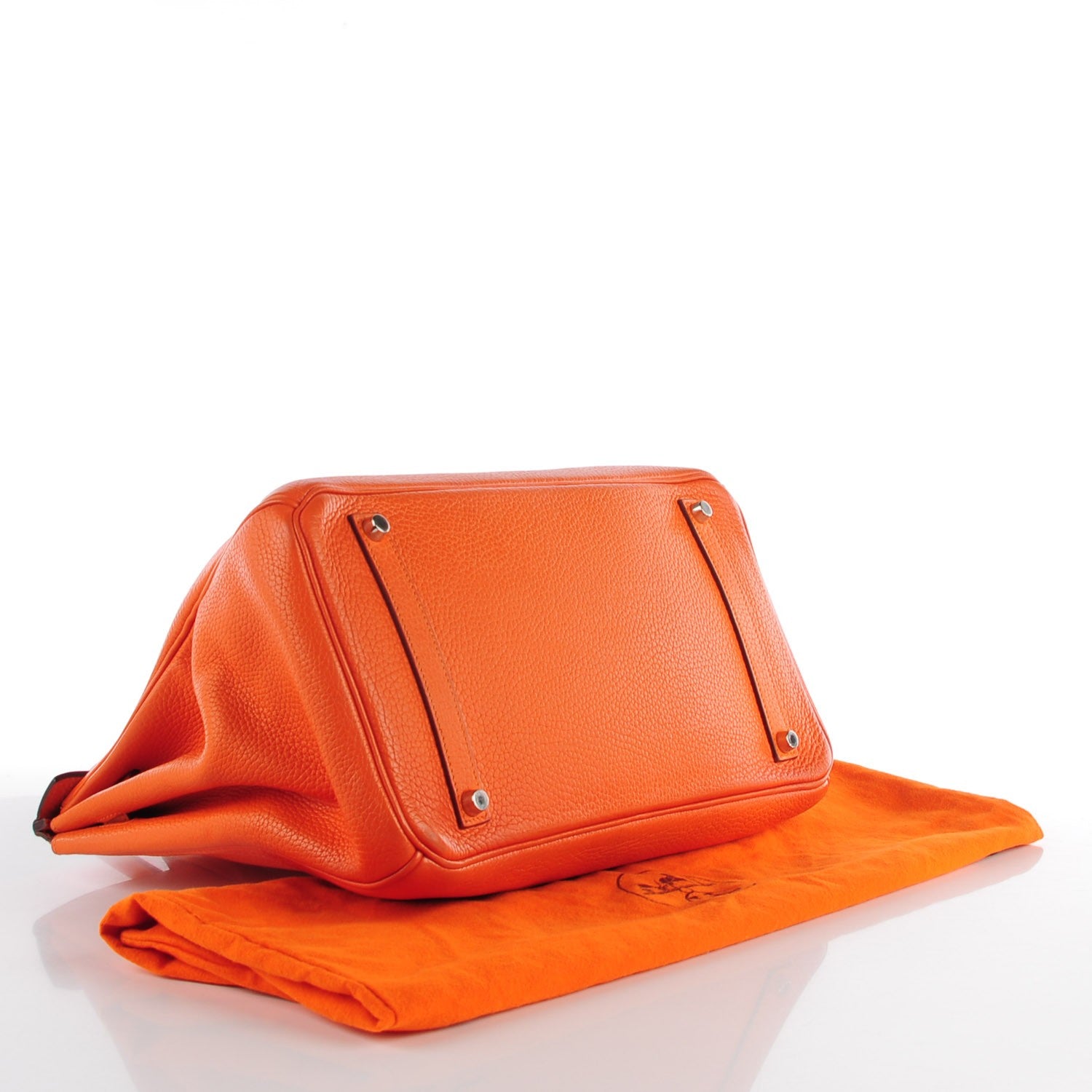 Hermes Taurillon Clemence Birkin 35 Orange 4 of 27