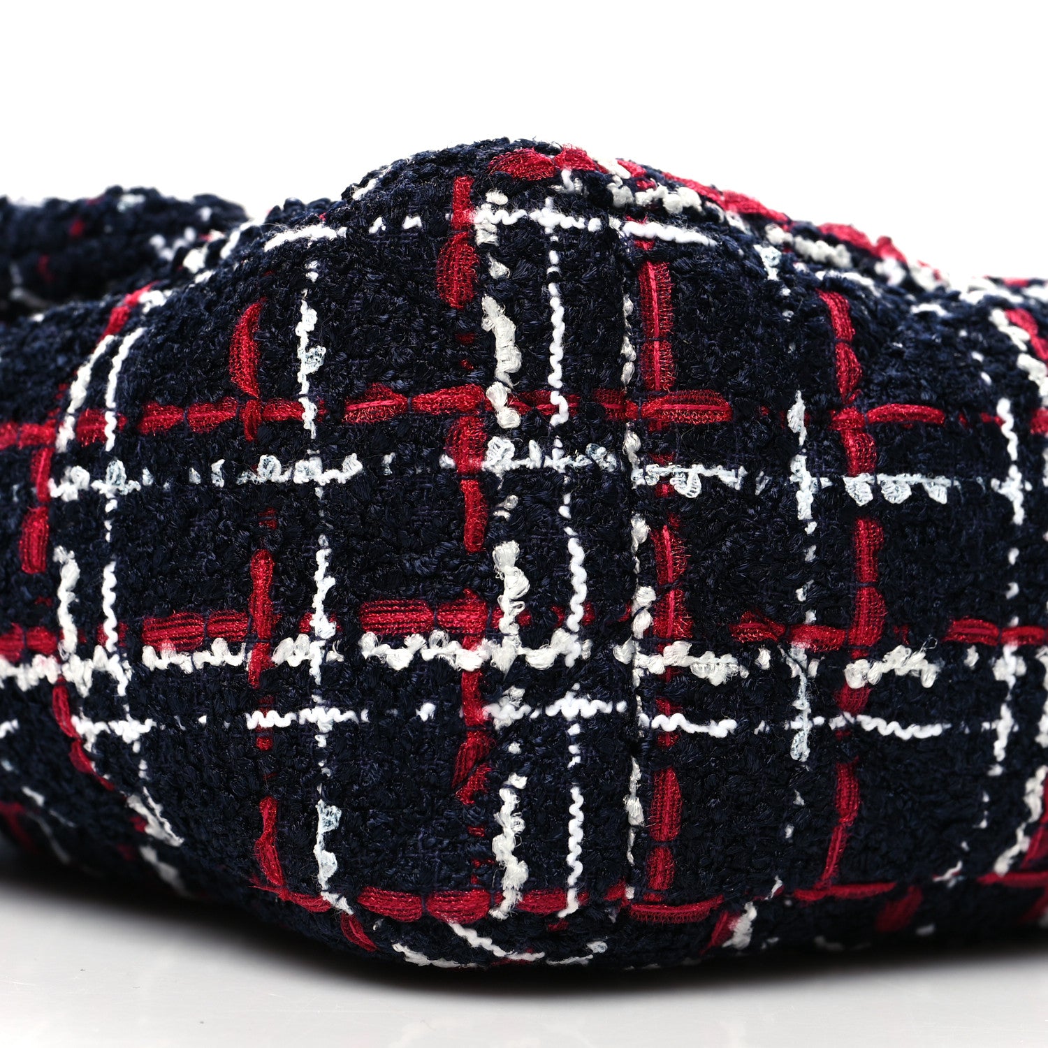 Chanel Tweed Quilted Large Chanel 19 Flap Navy Blue White Red 9 of 10