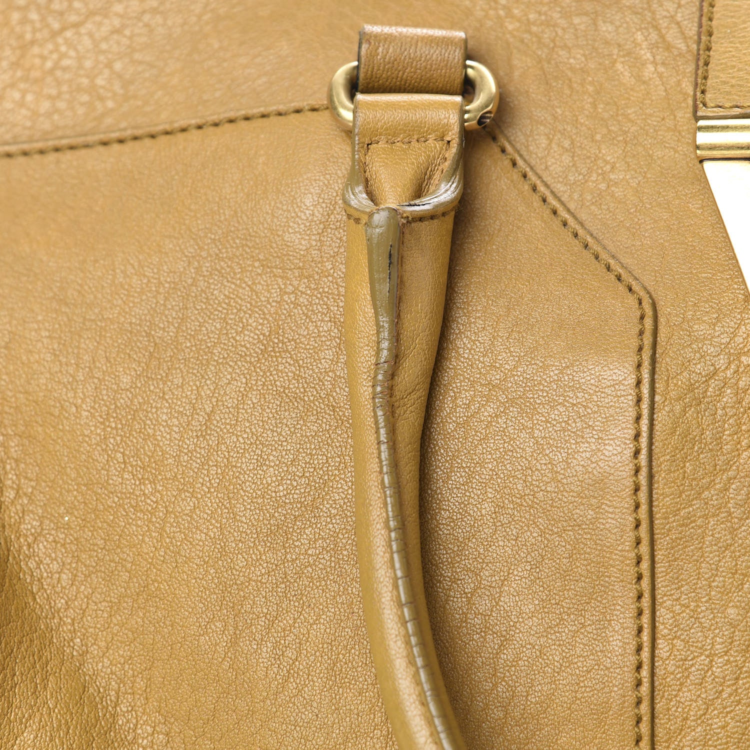 Saint Laurent Sheepskin Large Cabas ChYc Mustard 9 of 16