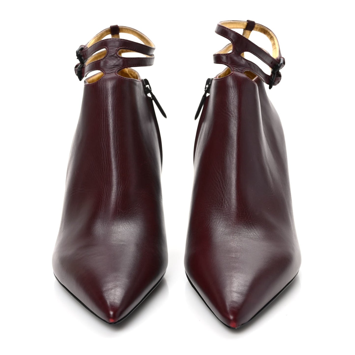 Gleam Calfskin Ankle Strap Mid Heel Booties 38.5 Barolo