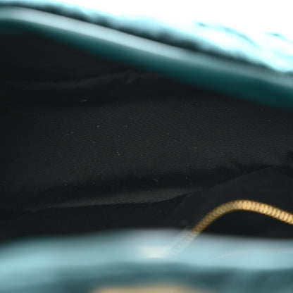 Saint Laurent Crushed Velvet Quilted Small Loulou Puffer Monogram Chain Satchel Emerald Vert 5 of 10