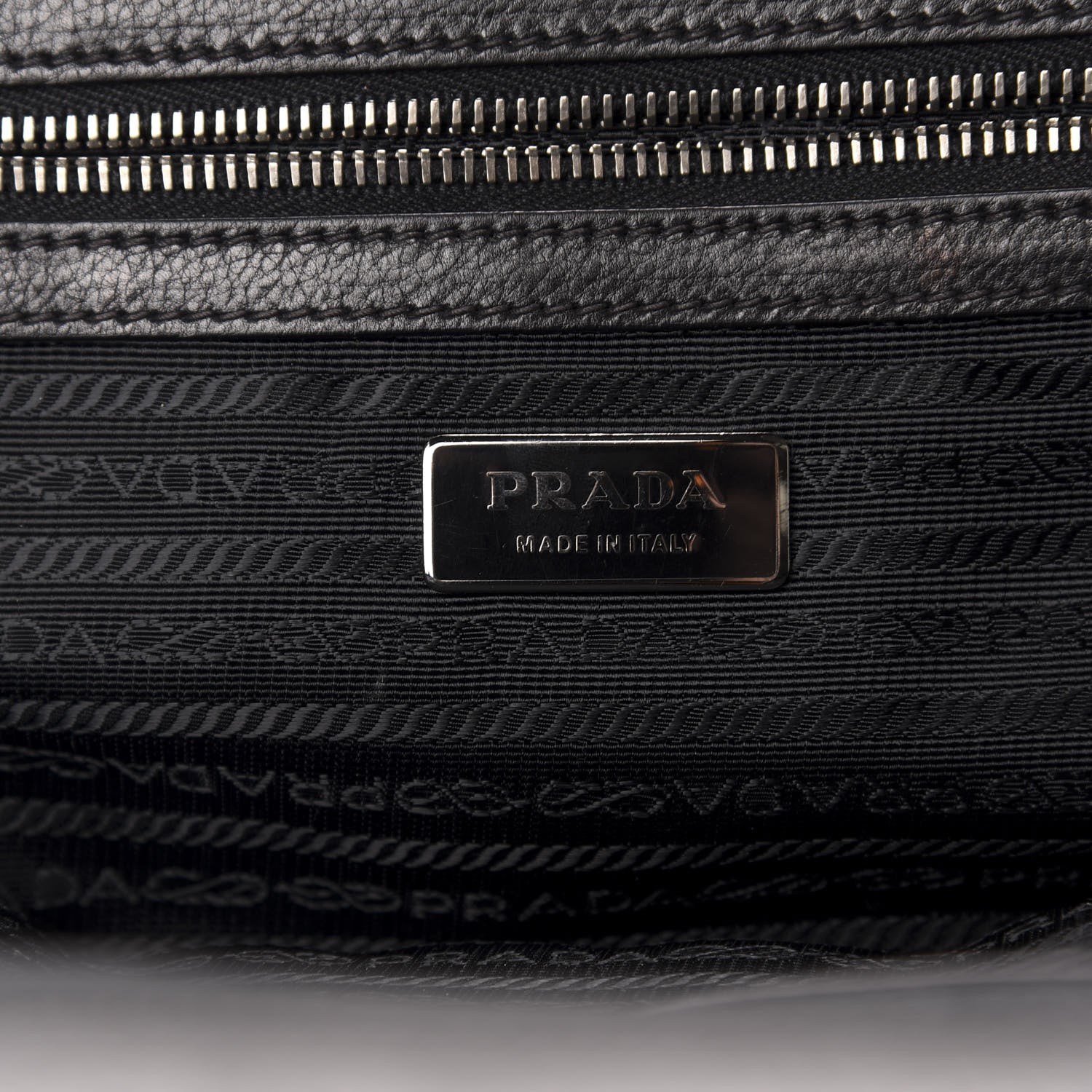 Prada Tessuto Nylon Nappa Braided Gaufre Frame Tote Black 10 of 12