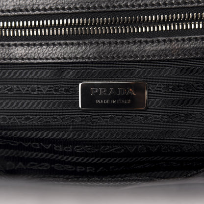 Prada Tessuto Nylon Nappa Braided Gaufre Frame Tote Black 10 of 12