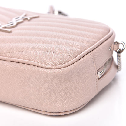 Saint Laurent Grain De Poudre Matelasse Monogram Mini Lou Camera Bag Marble Pink 8 of 9
