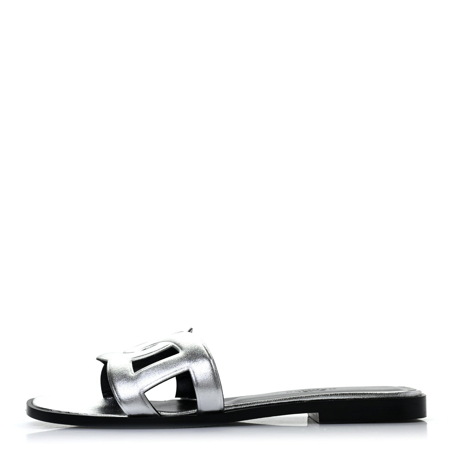 Hermes Metallic Nappa Omaha Sandals 36 Argent 1 of 10