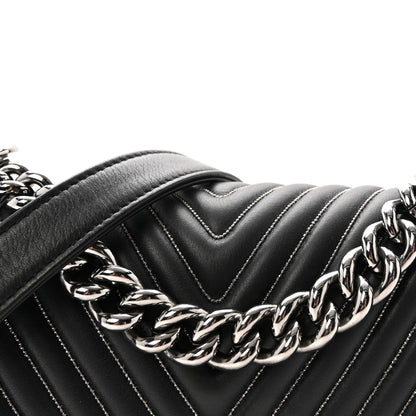 Chanel Calfskin Chain Chevron Small Boy Flap Black 8 of 10