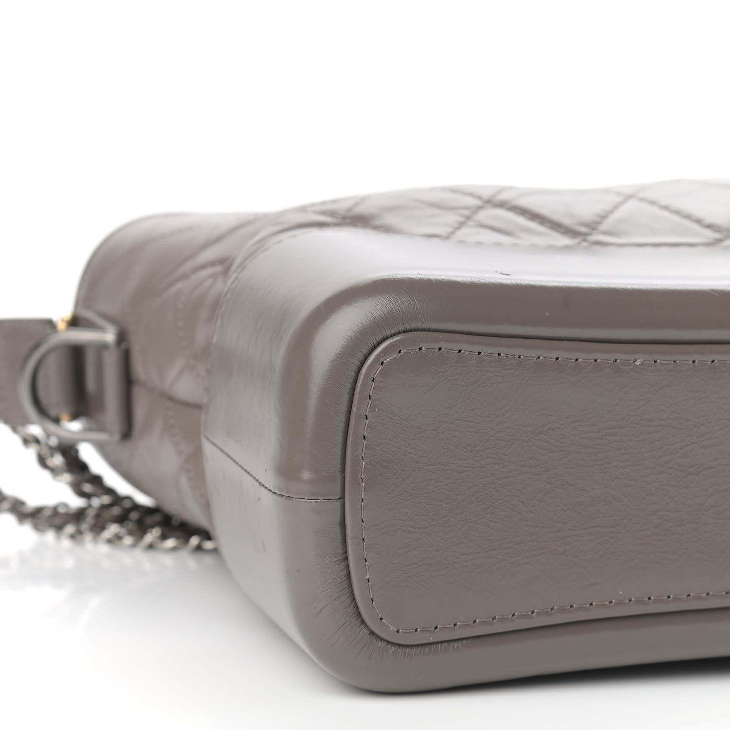 Chanel Aged Calfskin Quilted Medium Gabrielle Hobo Grey 8 of 9