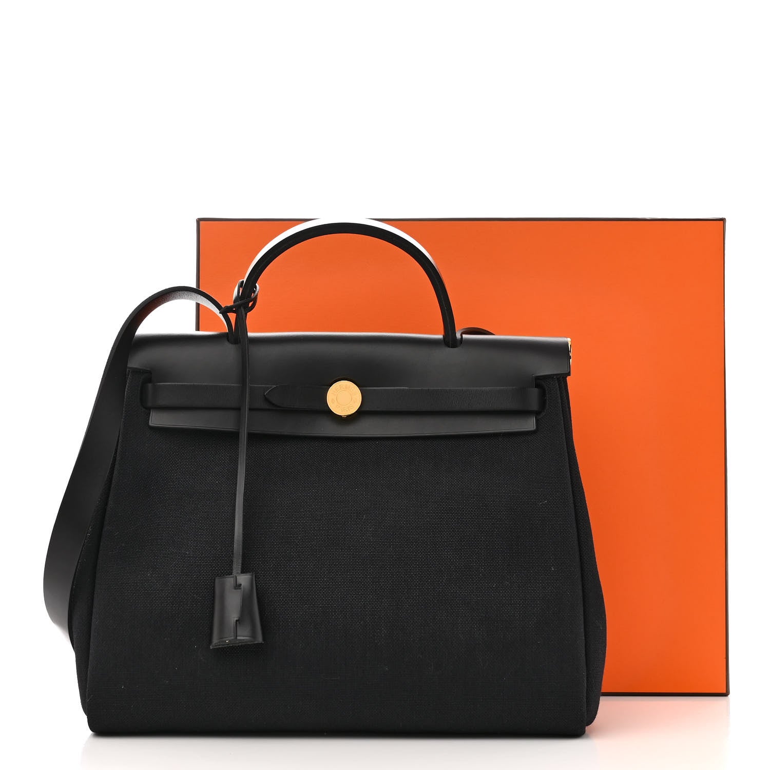 Hermes Military Toile Vache Hunter Herbag Zip PM 31 Black 12 of 12