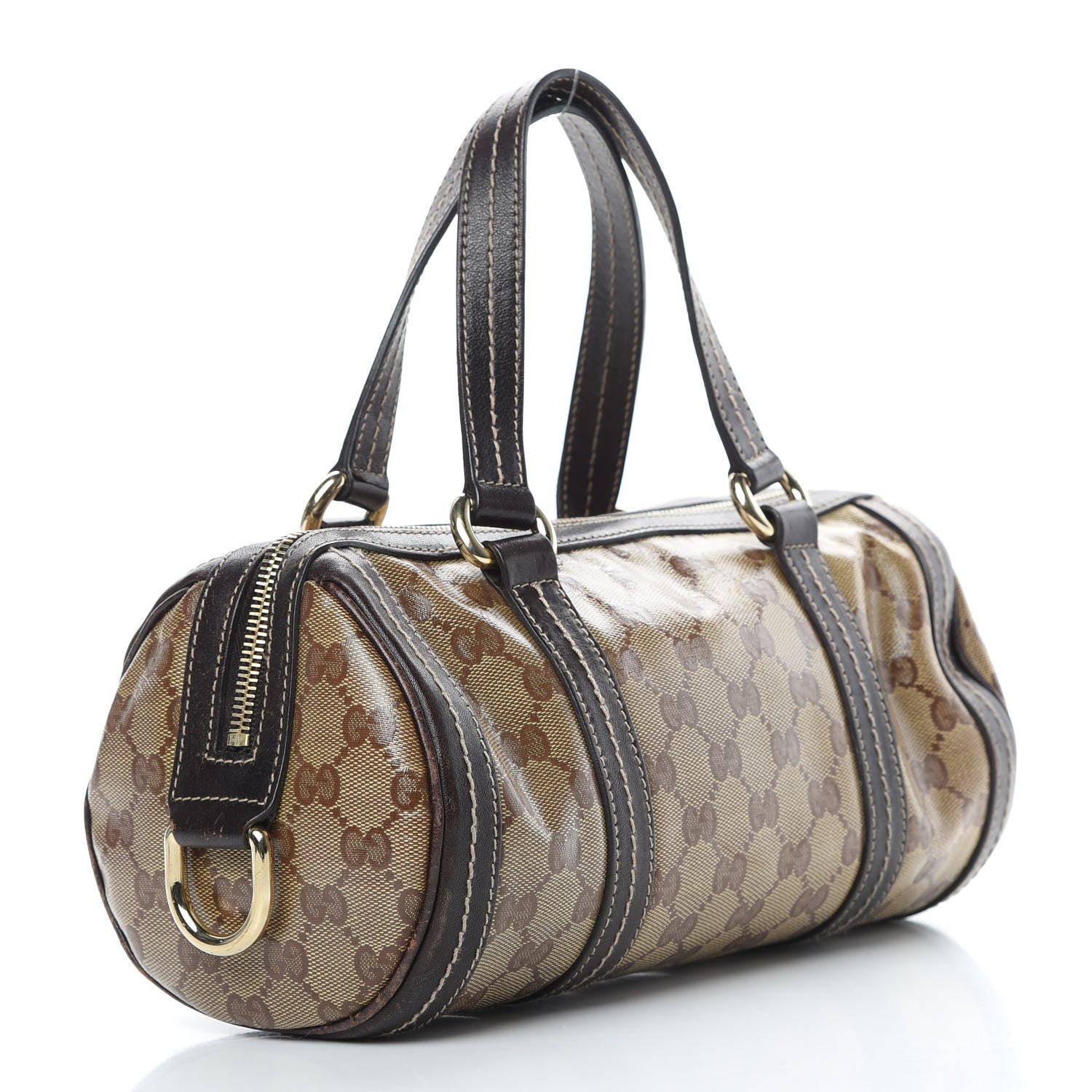 Gucci Crystal Monogram Duchessa Small Boston Bag Brown 3 of 14