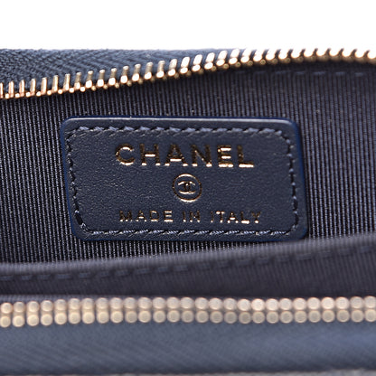 Chanel Caviar Quilted Zip Coin Purse Navy 6 of 8