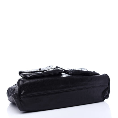 Chanel Glazed Caviar Large Pocket In The City Tote Black 4 of 10