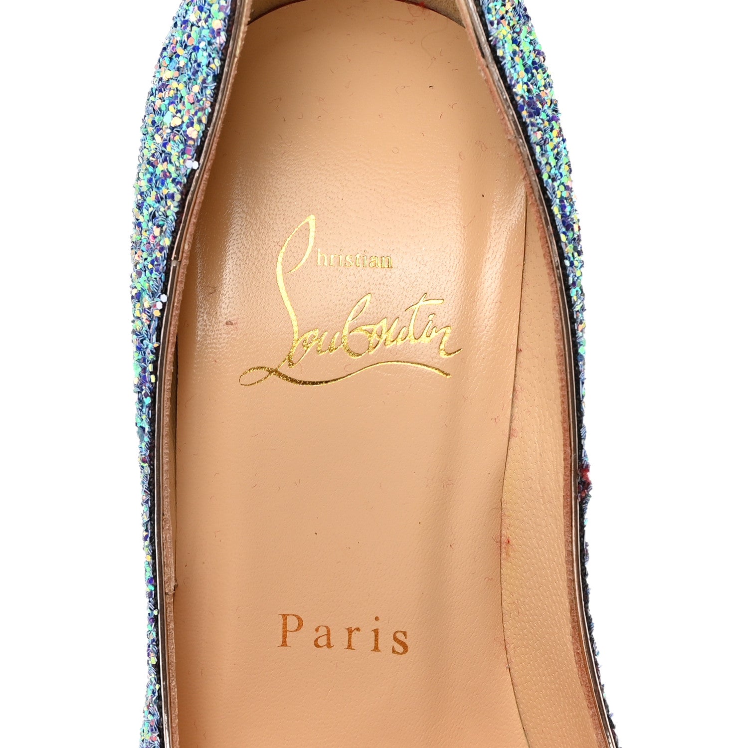 Christian Louboutin Glitter Dragonfly Lady Peep 150 Pumps 35.5 Etincelle Copper 7 of 8