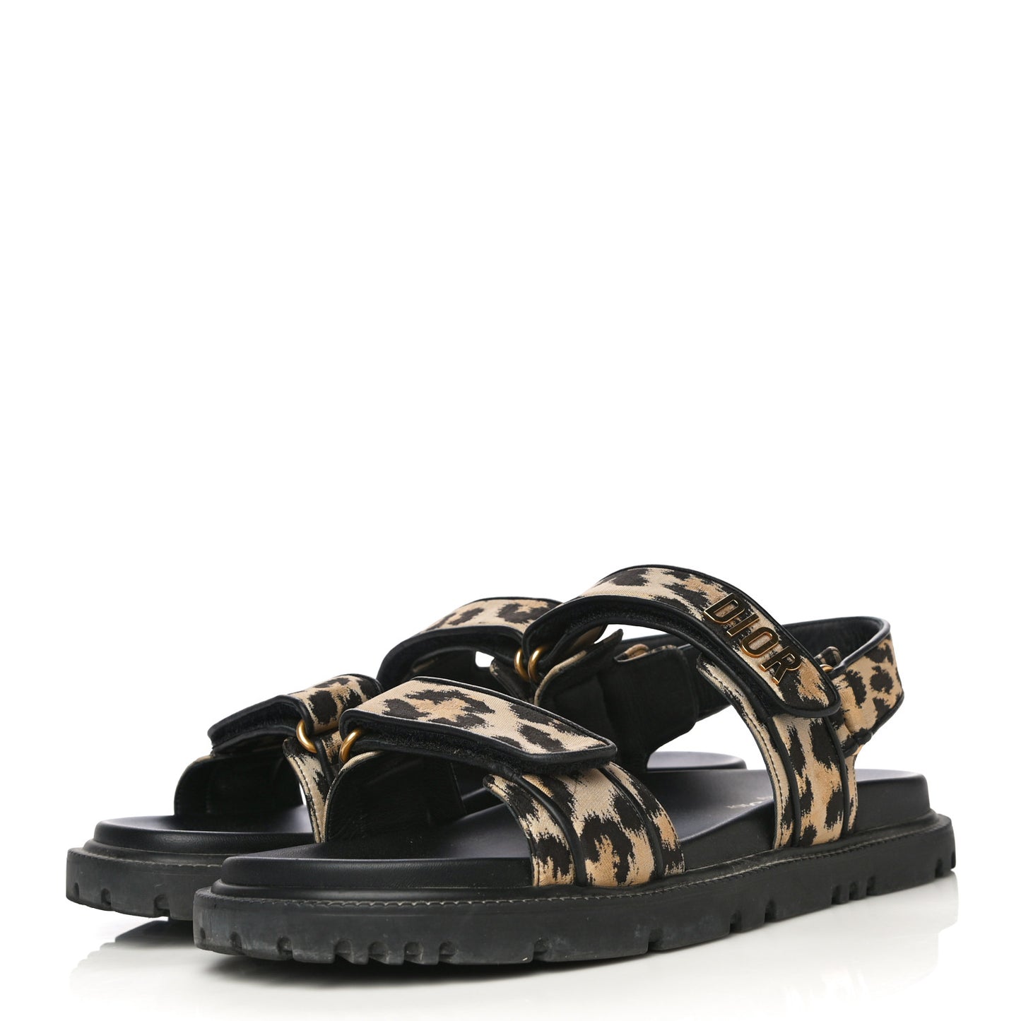 Technical Fabric Mizza Print DiorAct Sandals 41 Beige Multicolor