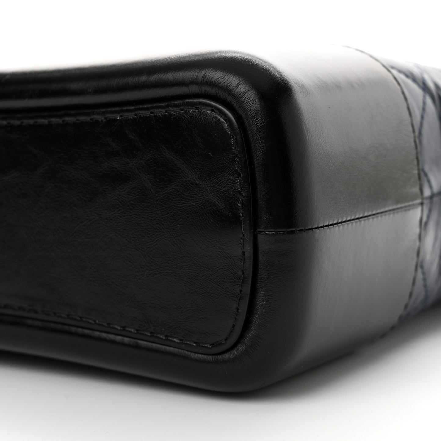 Aged Calfskin Quilted Medium Gabrielle Hobo Navy Black