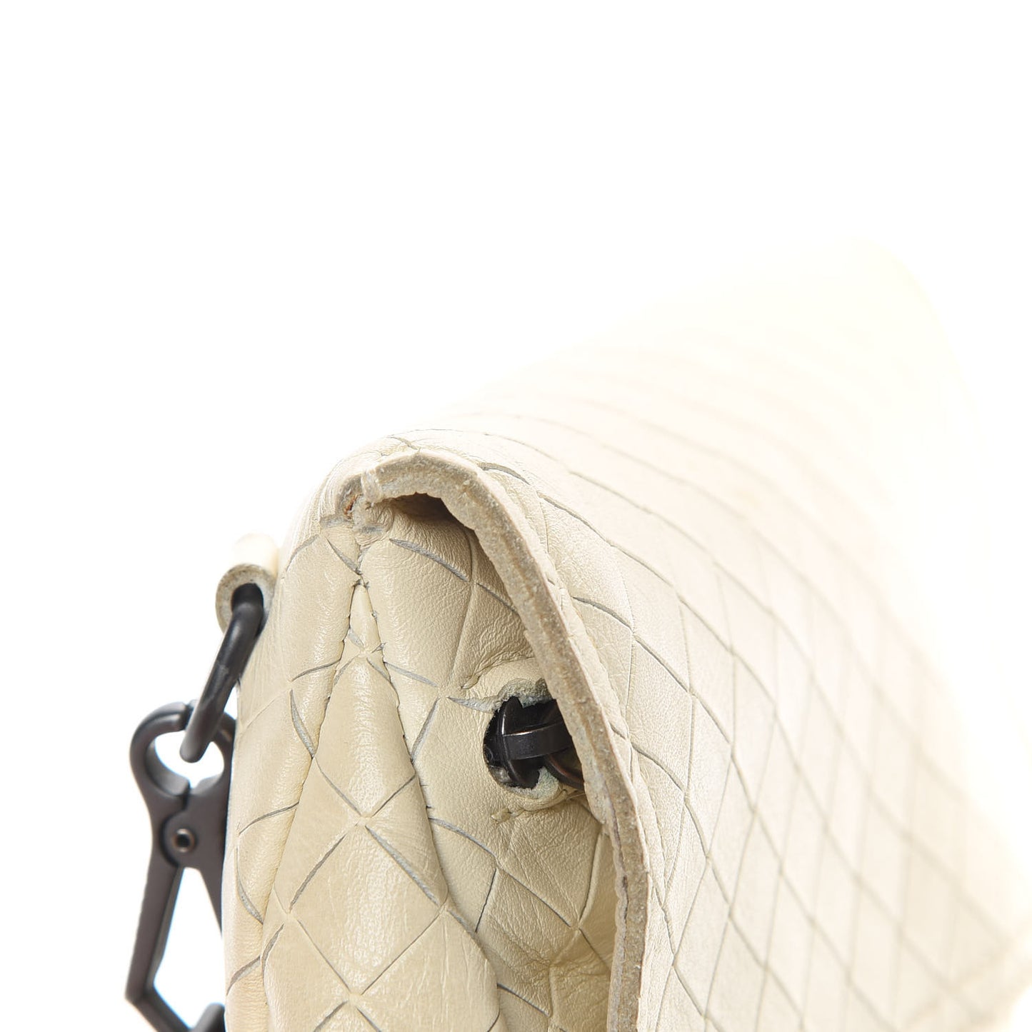 Nappa Intrecciato Mini Messenger Bag White