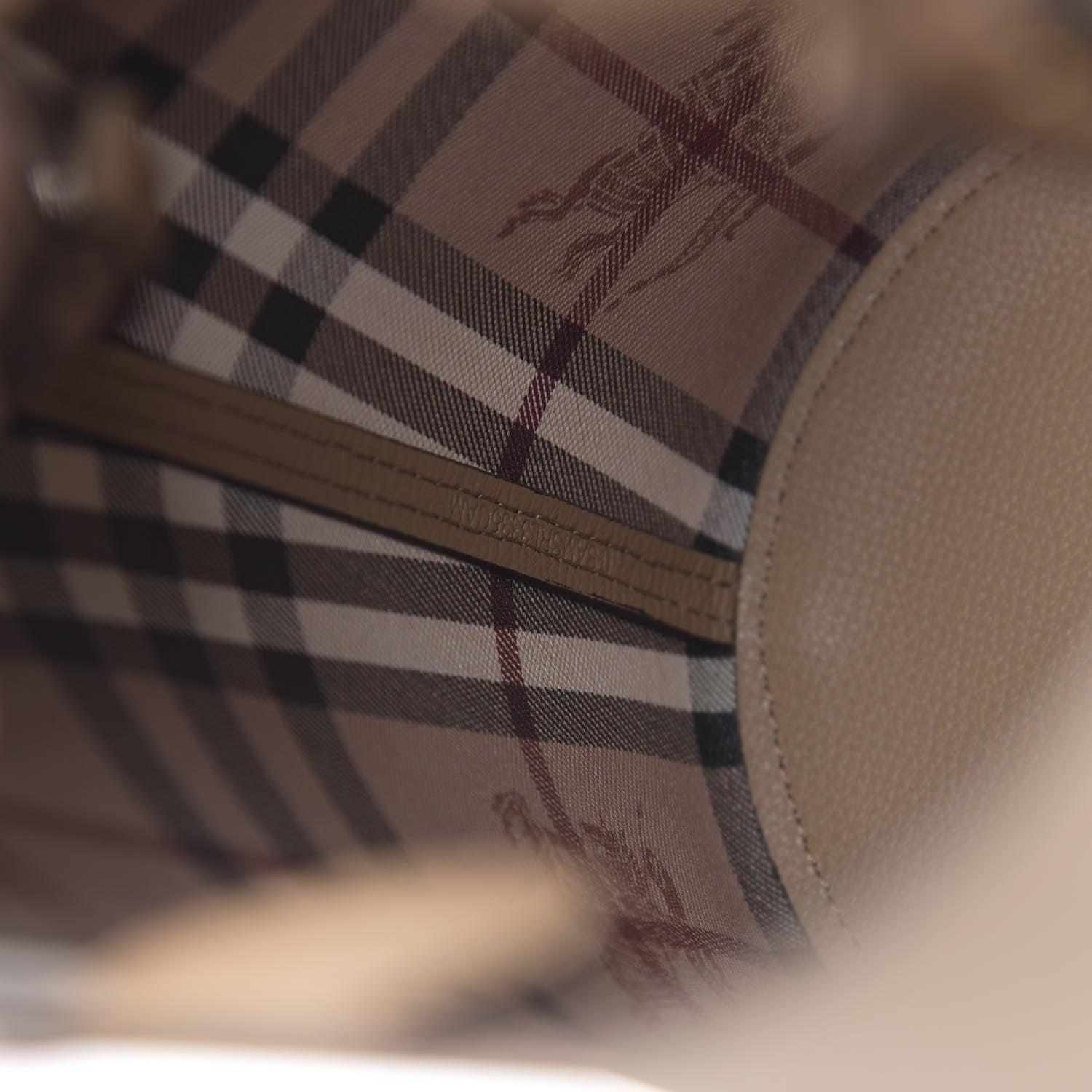Burberry Haymarket Check Colours Small Lorne Bucket Crossbody Beige 8 of 11