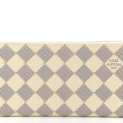 Louis Vuitton Damier Azur Studded Clemence Wallet Rose Ballerine 10 of 10