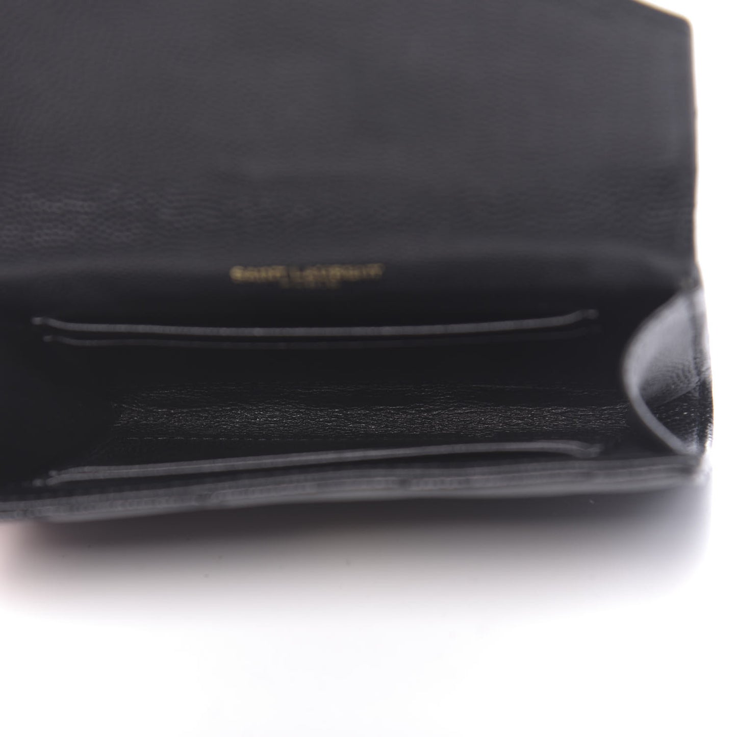 Grain De Poudre Matelasse Chevron Small Monogram Envelope Wallet Black
