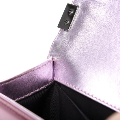 Chanel Metallic Patent Calfskin Quilted Small Boy Flap Pink 11 of 15