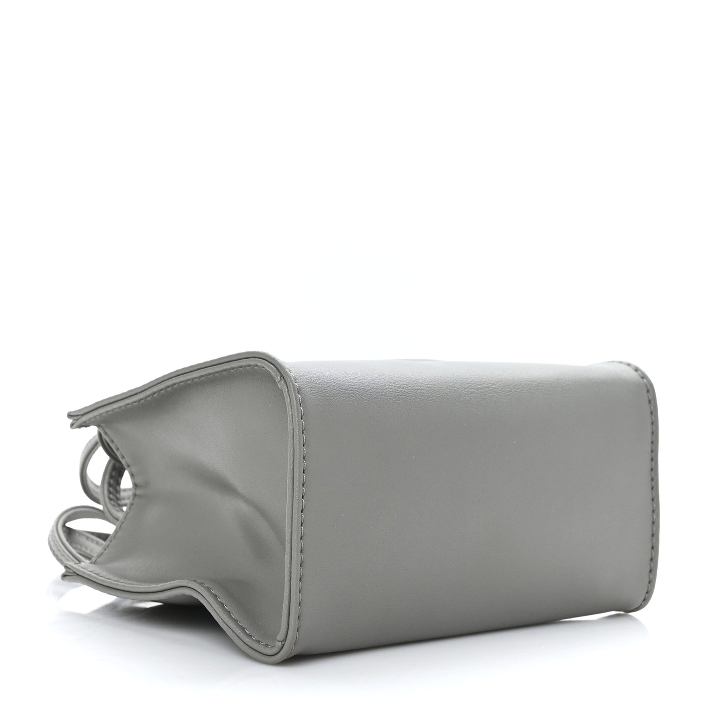 Vegan Leather Small Shopping Bag Grey